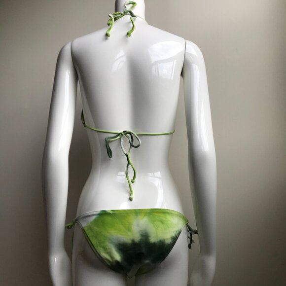 Billabong BLUE CRUSH era Vintage bikini tie dye reversible triangle low rise - Picture 9 of 16